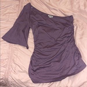 Guess one sleeve off the shoulder top